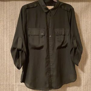 Michael Kord Dark Avocado Blouse